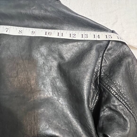 Topshop Women’s Genuine Leather Moto Biker Jacket Black Size US 8 UK 12 - Picture 12 of 13